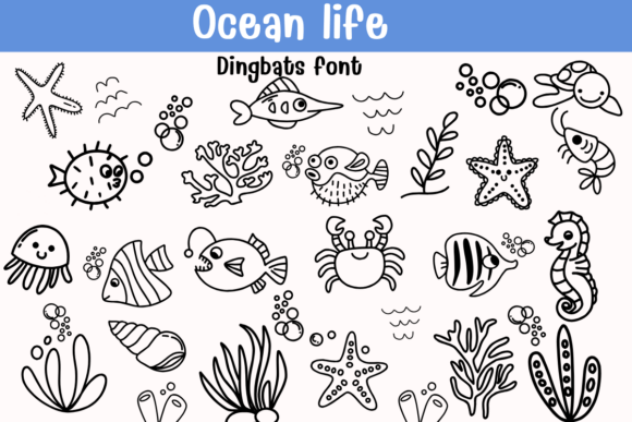 Ocean Life Font Review: A Playful Dingbat Typeface for Branding