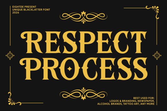 Respect Process: A Bold Blackletter Typeface for Modern Editors
